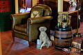Comfortabele fauteuil in olijfgroen rundleder