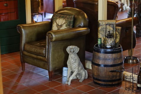 Comfortabele fauteuil in olijfgroen rundleder