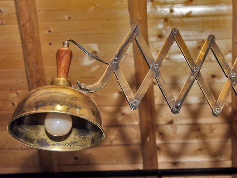 Messing harmonica/ schaarlamp